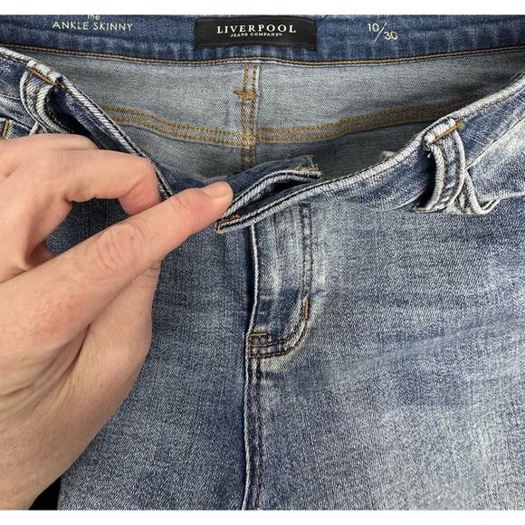 Liverpool Jeans Womens Size 10 Ankle Skinny Patchwork Distressed - Picture 2 of 8